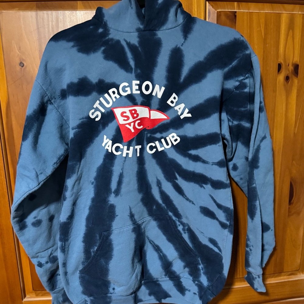 Sturgeon Bay Yacht Club Port and Company Navy Tie-Dye Hoodie